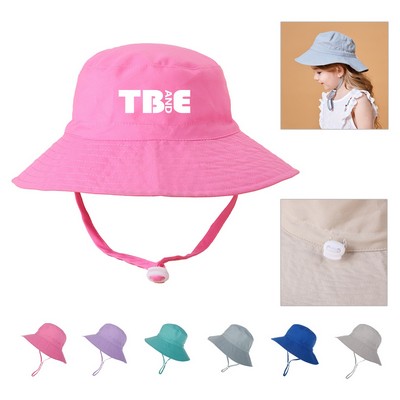 Kids Wide Brim Bucket Sun Hat
