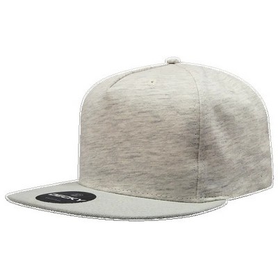 Decky Five Panel Heather Jersey Knit Snapback Cap