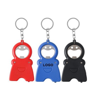 Keychain Opener with Flashlight Tape Measure