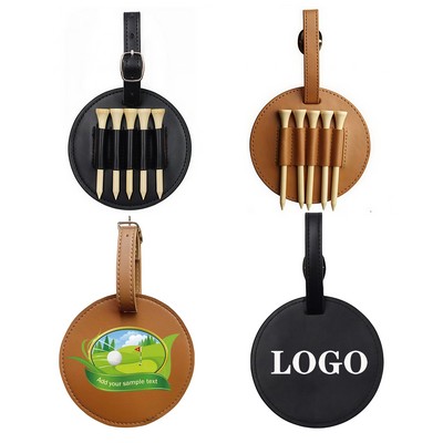 Pu Leather Golf Tee Holder With Buckle