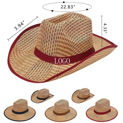 Screen Printed Western Straw Cowboy Hat