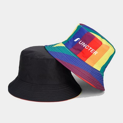 Double-Sided Wear Reversible Polyester Pride Hat Bucket Hat