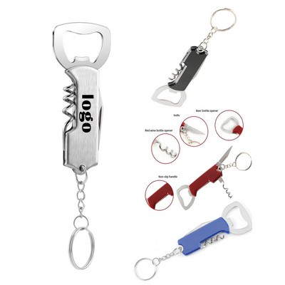 Stainless Steel Multi Function Wine Opener Keyring