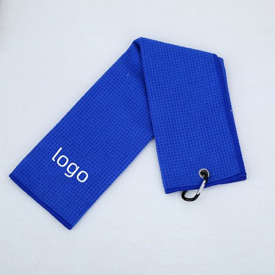 Large Microfiber Waffle Golf Towel with Hook
