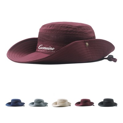 Polyester Mesh Breathable Wide Brim Sun Hat with UPF 50 Protection