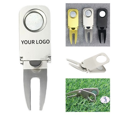 Zinc Alloy Magnetic Golf Divot Tool With Ball Marker And Cigar Holder