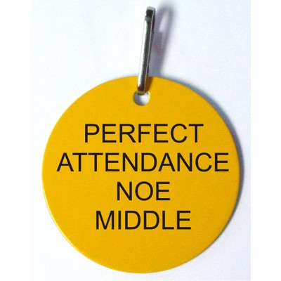 1.5" Round Aluminum Zipper Pull w/Epoxy Screen Printed Imprint.