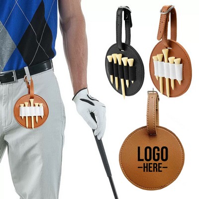 Leather Waist Bag with Belt Holder Slots & 5 Golf Tees Pouch