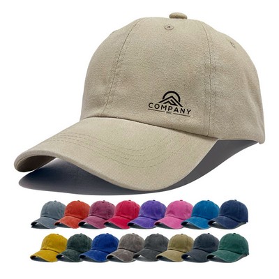Washed Baseball Cap Waterproof Printed Cotton Dad Hats Adjustable Cap