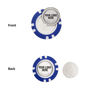 Magnetic Poker Chip With Removable Golf Ball Marker
