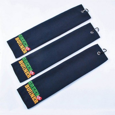 Folded Waffle Microfiber Golf Towel