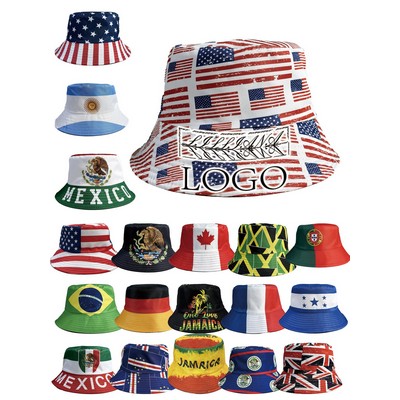 2026 World Cup Reversible Bucket Hat Sun Protection Fan Cap