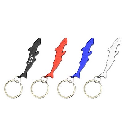 Aluminum Shark Shape Bottle Opener Keychain