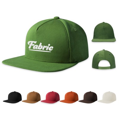 5 Panel Corduroy Snapback Cap