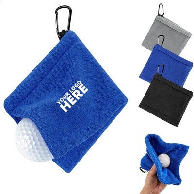 Golf Ball Cleaner Towel w/Clip