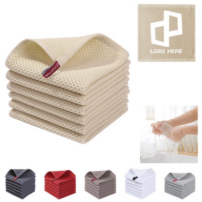 13.4 X 13.4" Cotton Waffle Kitchentowel W/ Lanyard