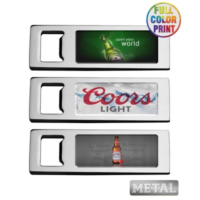 Union Printed - Metal Sleek Beer Bottle Opener with Full Color Dome