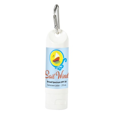 2 Oz. Spf 30 Sunscreen Lotion Carabiner Bottle