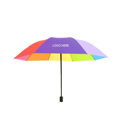 38" Rainbow Folding Umbrella
