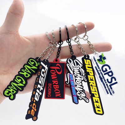 Custom 2D PVC Soft Rubber Key Tag