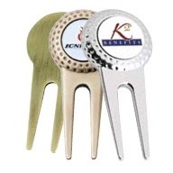 Divot Tool w/ Magnetic Ball Marker Antique Brass or Nickel