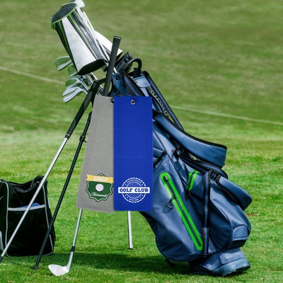 400GSM Waffle Texture Golf Towel With Hook-3 Holes