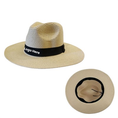 Panama Square Buckle Fedora Straw Hat