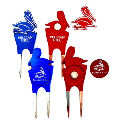 Team Golf® Custom Shape Divot Tool with Ball Marker