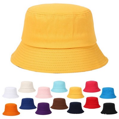 Cotton Bucket Hat w/ Single-layer