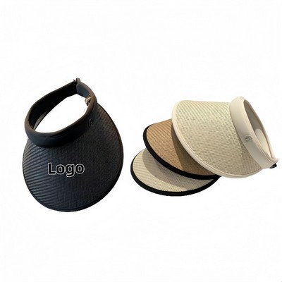 Women's New Summer Large Brim UV Straw Hat Face Cover Hollow Top for Sun Protection