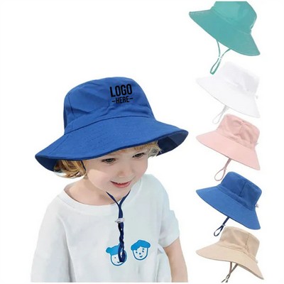 Kids Wide Brim Bucket Hat
