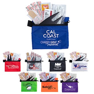 "DEL MONTE 15" 15 Piece Golf Kit Components inserted into Zipper Pack