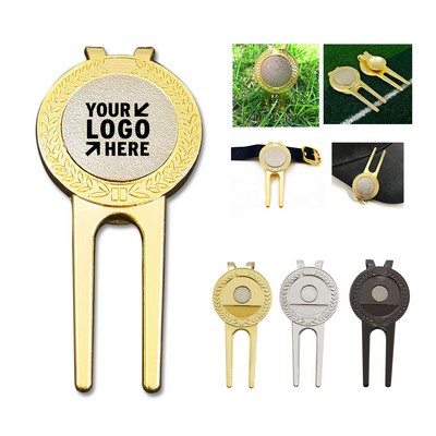 Golf Divot Tool with Magnetic Ball Marker