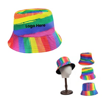 Rainbow Cotton Blend Twill Outdoor Bucket Cap