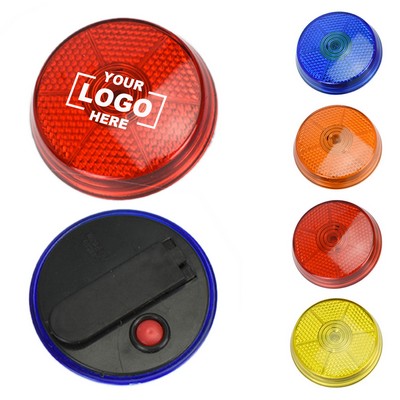 Round Safety Light With Back Clip