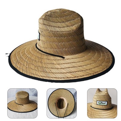 Men Classic Straw Lifeguard Hat