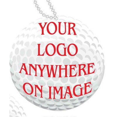 Golf Ball Promotional Key Chain w/ Black Back (12 Square Inch)