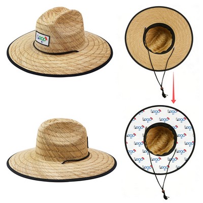 Wide Brim Beach Sun Lifeguard Straw Hat