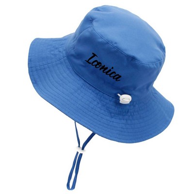 Kids Wide Brim Bucket Hat