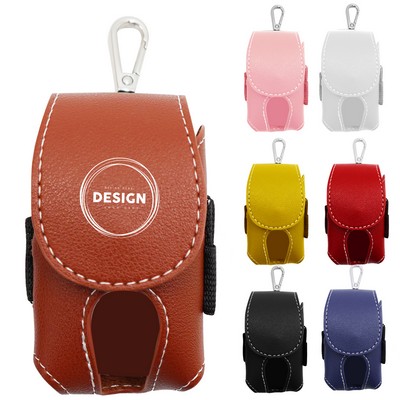 Portable PU Leather Golf Ball Pouch