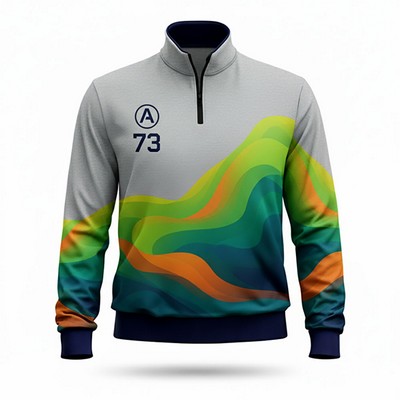 Unisex Sublimated Fleece Lined Quarter Zip Sweatshirt