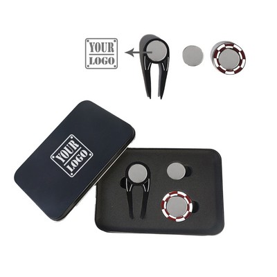 Golf Divot Tool Set with Ball Markers