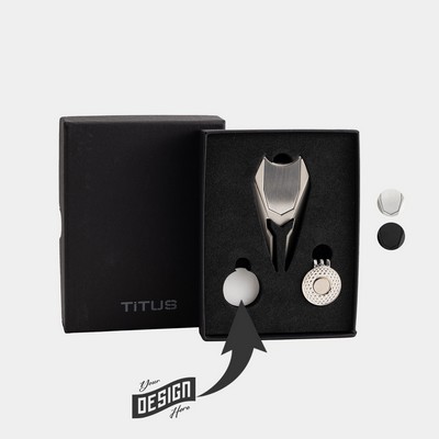 TiTUS® Metal Golf Tool Set - Divot Tool, Ball Marker & Cap Clip