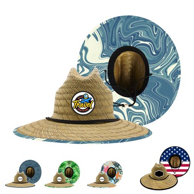 Large Birm Straw Lifeguard Hat