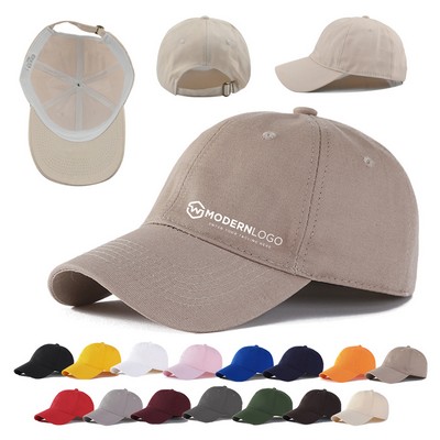 Cotton Adjustable Unisex Solid Baseball Cap