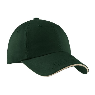 Port Authority® Sandwich Bill Cap with Striped Closure.