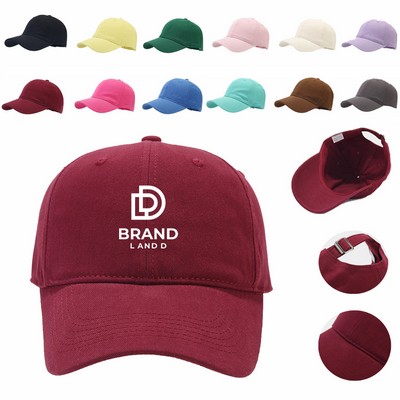 Unisex 100% Cotton Embroidered Baseball Caps