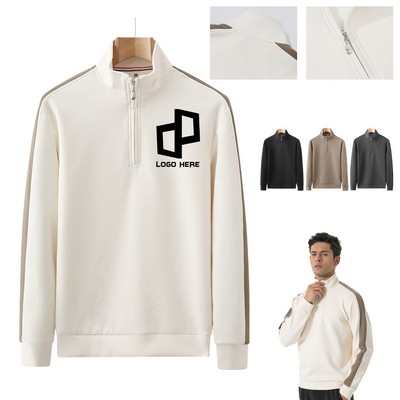 Men'S Half-Zip Stand-Up Collar Sweatshirt
