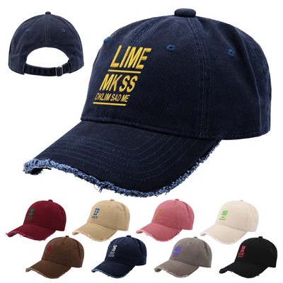 Cotton 6-Panel Unstructured Middle Profile Cap With Metal Back Closure