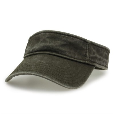 Pigment Dyed Twill Visor with Velcro Closure